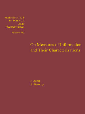 cover image of On Measures of Information and Their Characterizations